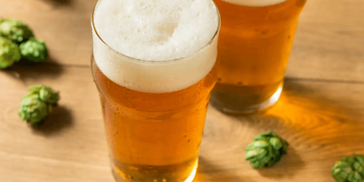 foamy craft beer in glass