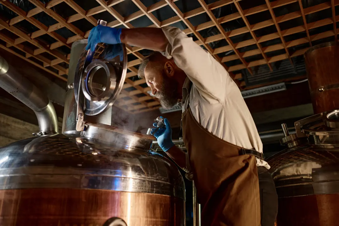 A man brewing beer.