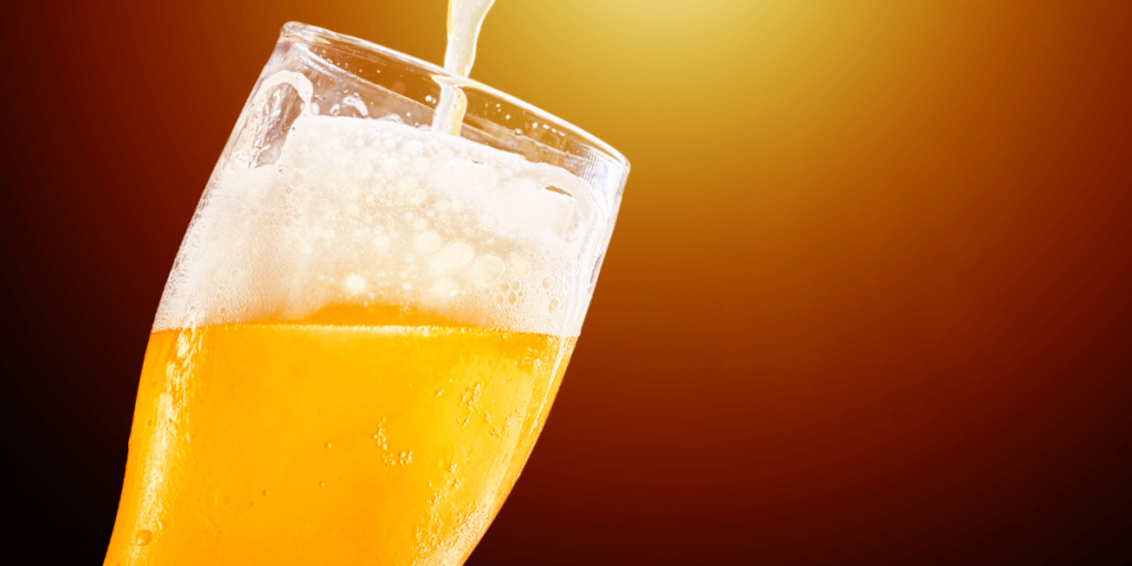 pouring beer in glass