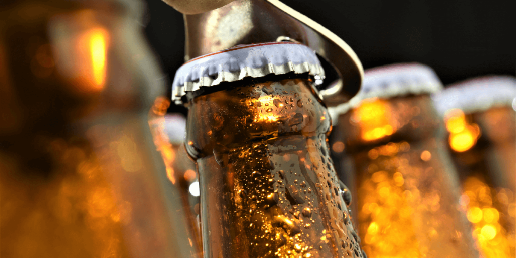 top part of beer bottles