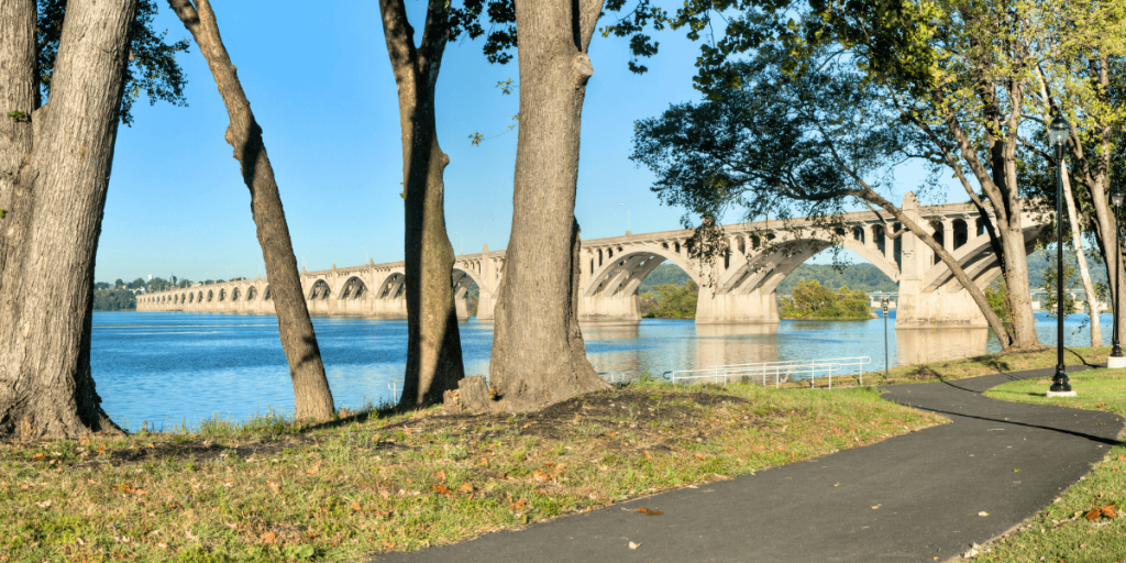The river walk along Susquehanna
